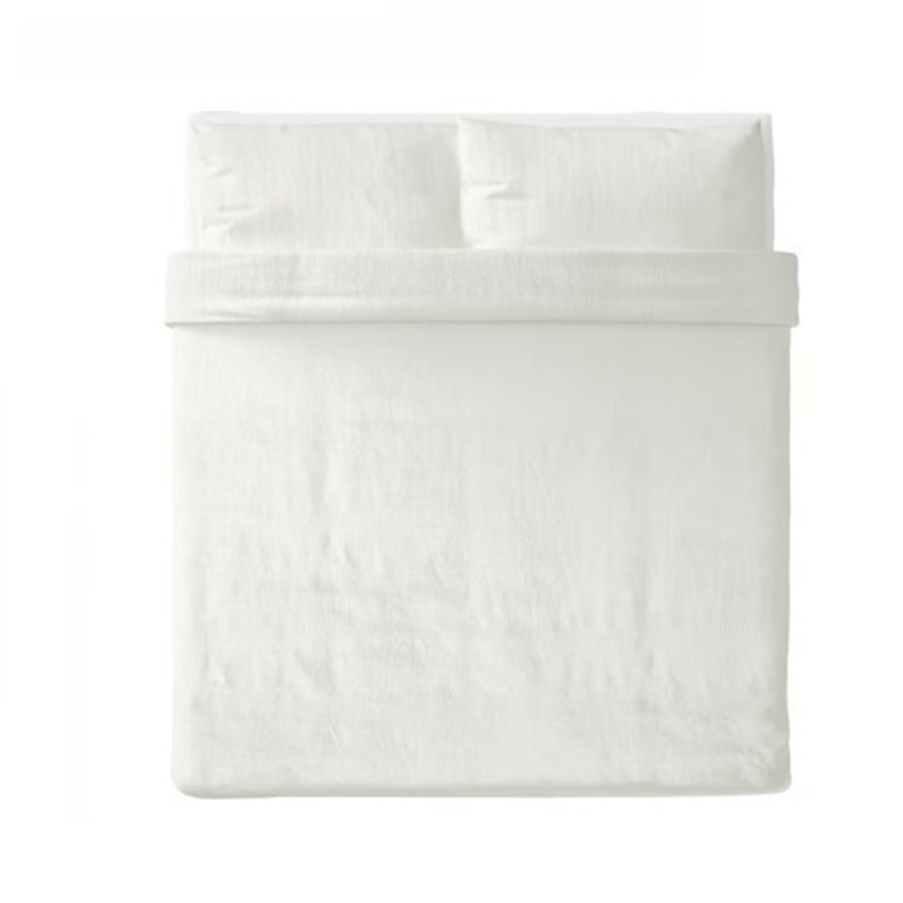 Ikea OFELIA VASS King Duvet Cover w/ Pillowcases Dobby Woven Bed Set White New - Picture 3 of 7